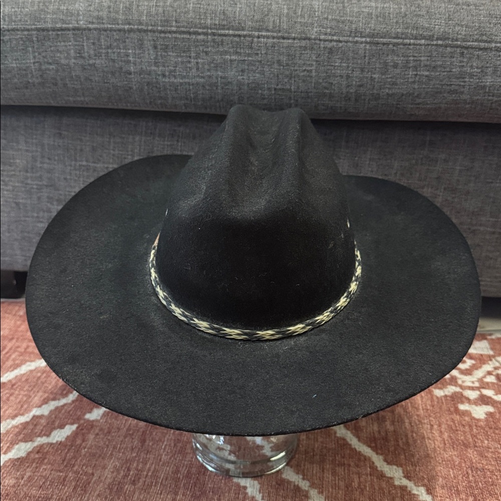 Stetson Stallion Black XX Premium Wool Cowboy Hat 7 3/8 Made in USA - Picture 2 of 11